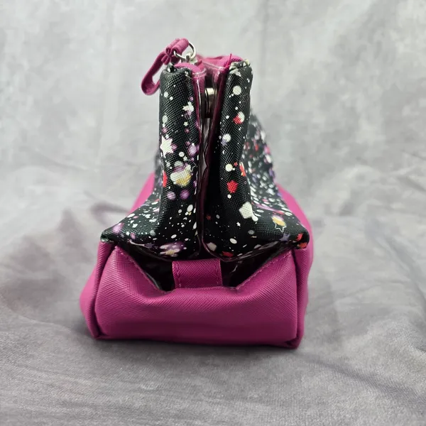 Tahari Purple Star Double Zipper Toiletries Snap‎ Makeup Cosmetics Bag - Image 5