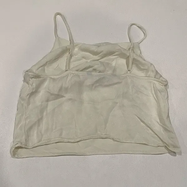 Zara Ivory Satin Cowl Neck Cami Top XS Minimalist Going Out Y2K - Image 3