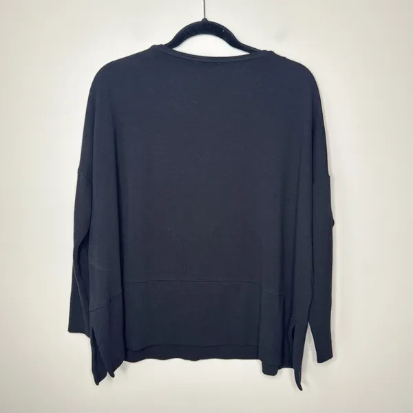 COS Black Oversized Knit Long Sleeve Tunic Top SZ‎ Medium Stretch Minimal Luxury - Image 6