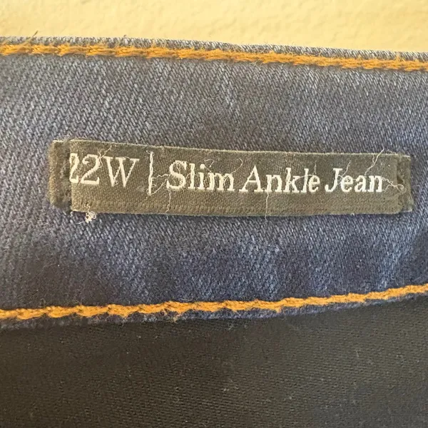 Talbots Slim Ankle‎ Jeans 22W Torrance Wash Dark Blue Stretch Denim - Image 6