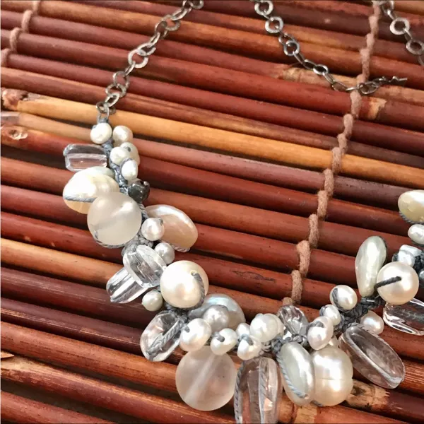 Silpada Sterling Silver Pearl & Glass Beaded Oxidized Necklace. - Image 6