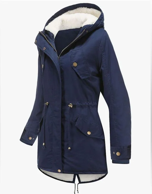 NEW Hooded Winter Coat Warm Fleeced Lined Long Jackets Thick Parka Jacket M - Image 4