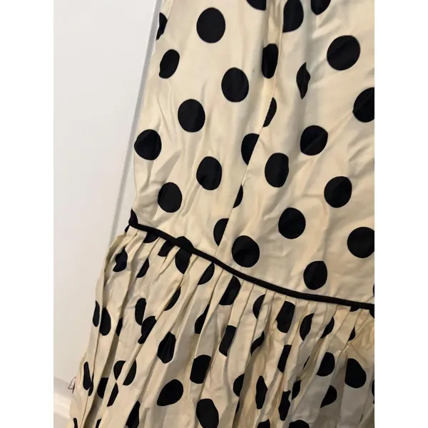 Vintage Style‎ Polka Dot Fit Flare Dress Ivory Black Rockabilly Retro Sleeveless - Image 3