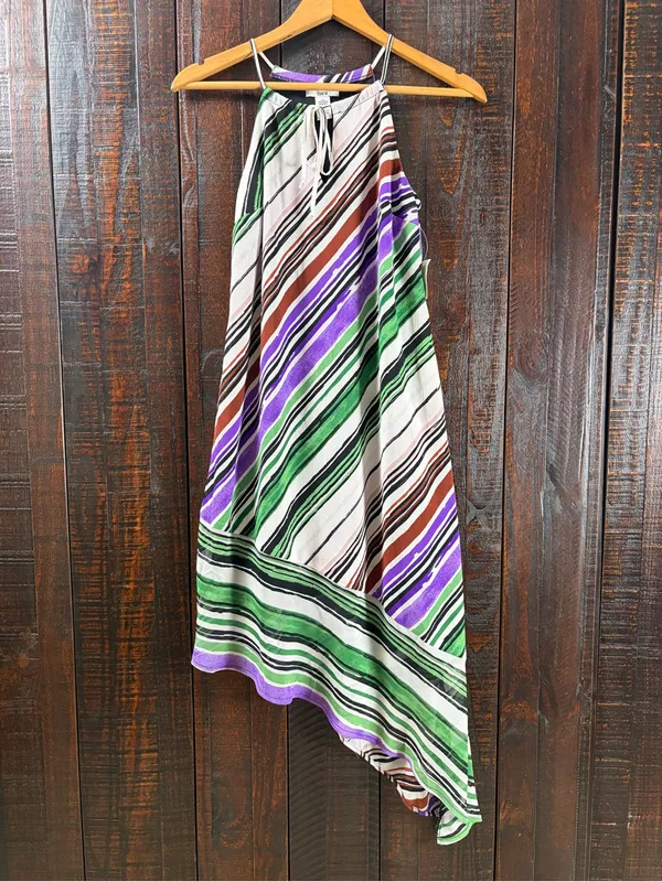 BAR III Multi Color Sleeveless Asymmetrical Midi Dress NWT XS - Image 2