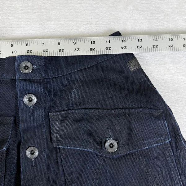G-Star Raw Y2K Utility Midi Skirt Black Corduroy Cargo Pockets Button Front - Image 2