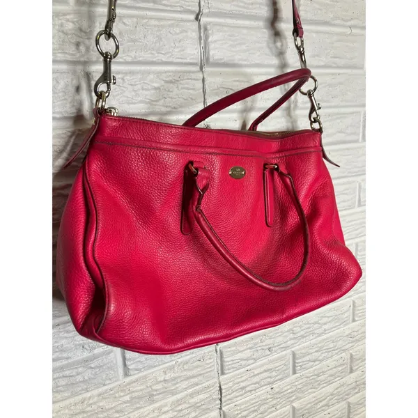 Coach Madison Satchel Bag Womens Medium Pink Good Pebbled‎ Leather Crossbody - Image 2