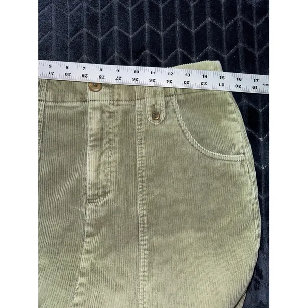 Y2K Abercrombie Micro Mini Corduroy Skirt Low Rise 90s Skate grunge Green Sz S‎ - Image 5