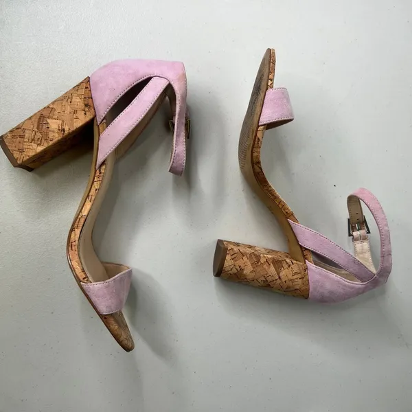 Botkier Pink Suede Cork Heels Size 9 - Image 4