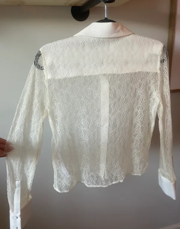 Zara Lace Button up Top NWOT - Image 4