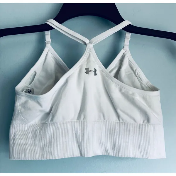 Under Armour Sports Bra White Large Pullover Lightweight - Image 6