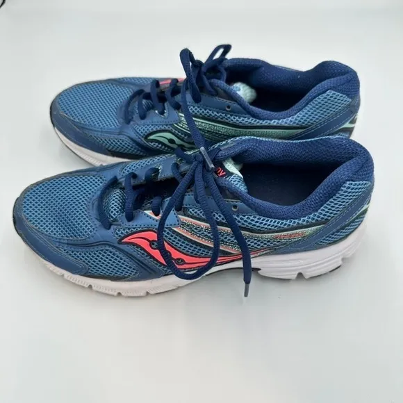 Saucony Cohesion 9 Womens Running Shoes Athletic Sneakers Blue Coral‎ Women's 10 - Image 7