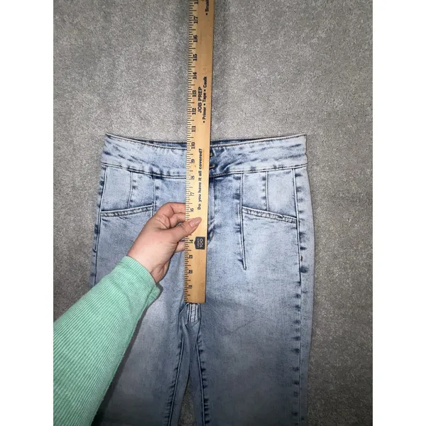 Mica Los Angeles Women's Blue Wash‎ Flare Mid Rise Jeans 24 - Image 9