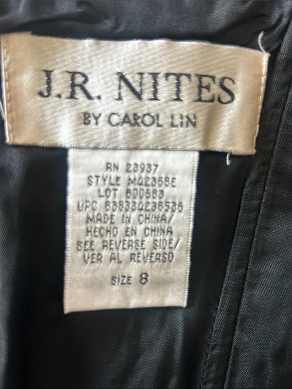 J.R. Nites By Carol Lin Vintage Black Beaded Corset Cropped Top Size 8 - Image 7