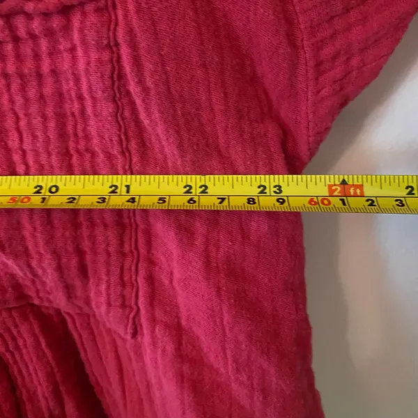 Free People Hot Pink Oversize Boho Button Down Shirt Loungewear Minimalist Small - Image 7
