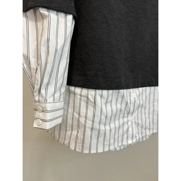 Vince Camuto Layered Look Mock Neck Tunic Top SzL - Image 3