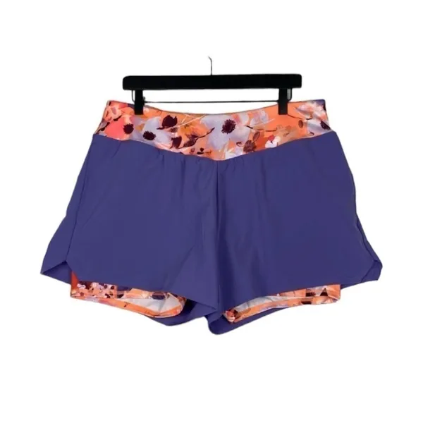 Tek Gear Size Medium Purple Athletic Activewear Shorts with Attached Spandex - Image 2