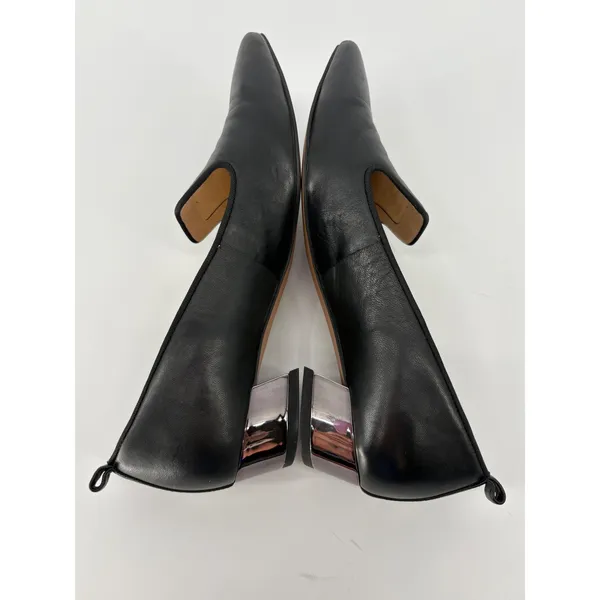Franco Sarto Vianna Loafer Pump Womens 8 Black Leather Pointed Toe Block Heel - Image 12