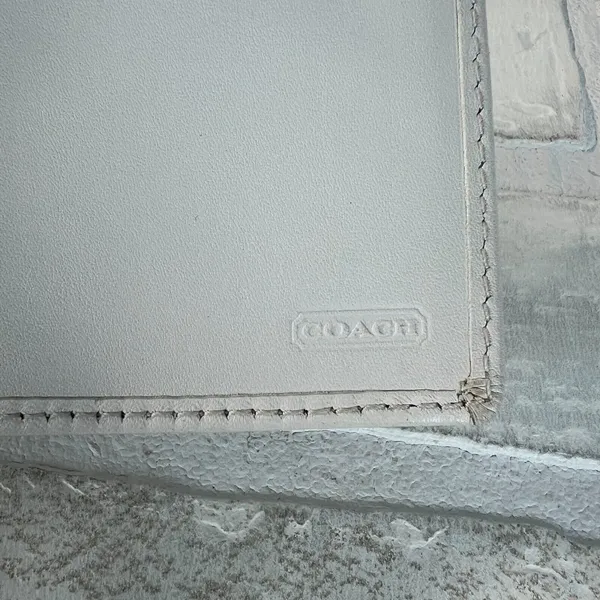 Coach Checkbook Cover Beige‎ Signature C Canvas Leather Trim - Image 6