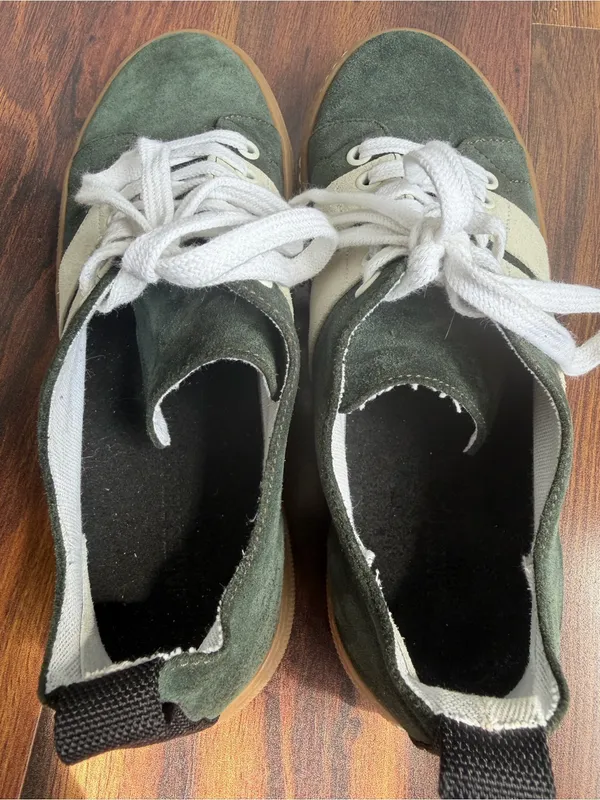 James Perse Suede Gumshoe Striped Sneaker Hunter Green - Image 3