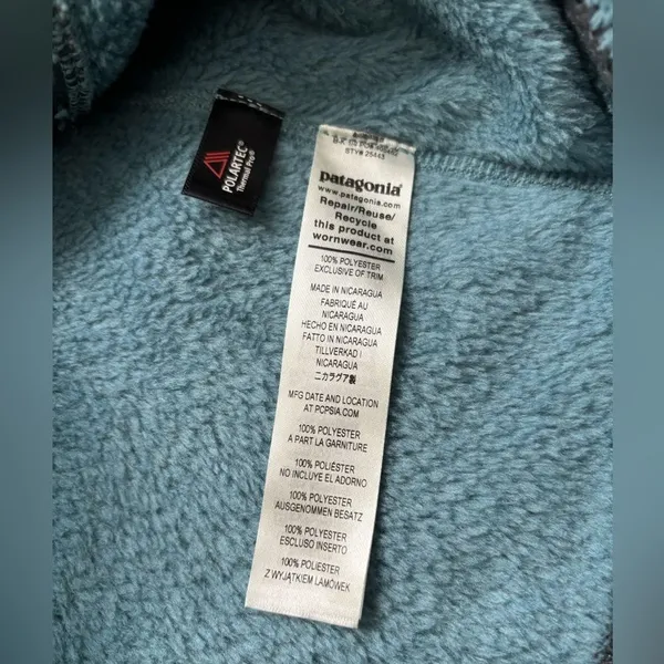 Patagonia Abalone Blue Women’s Re-Tool Snap T Fleece Pullover Jacket Size S - Image 9