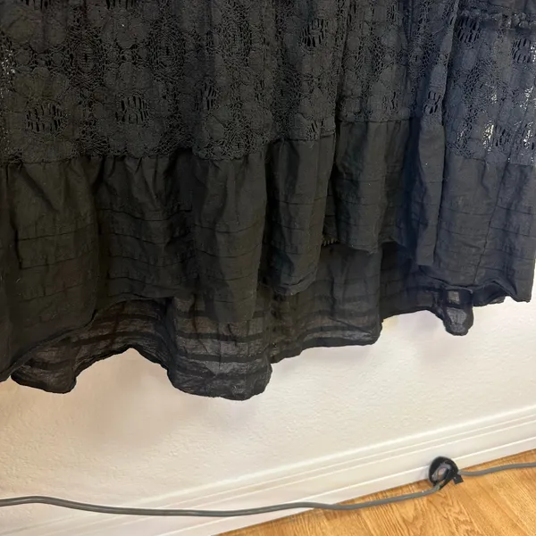 Y2K Go Gal Black Beaded Lace Halter Maxi Dress Whimsigoth Boho - Image 7