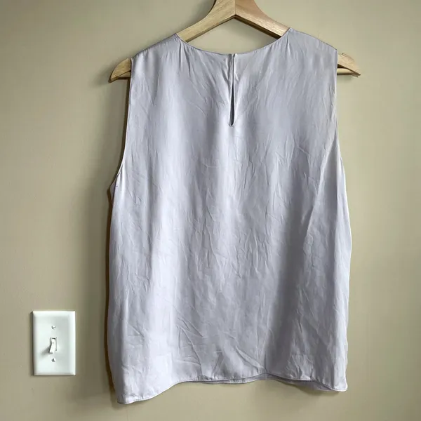 Theory lilac silk top sleeveless tank top women's size large casual summer shirt - Image 5