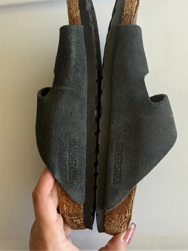 Birkenstock Black Suede Buckle Sandals Womens 37 (6-6.5) - Image 8
