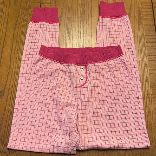 Free People‎ Intimately Chill Evening Pink Plaid Pajama Lounge Pants Size XS - Image 4