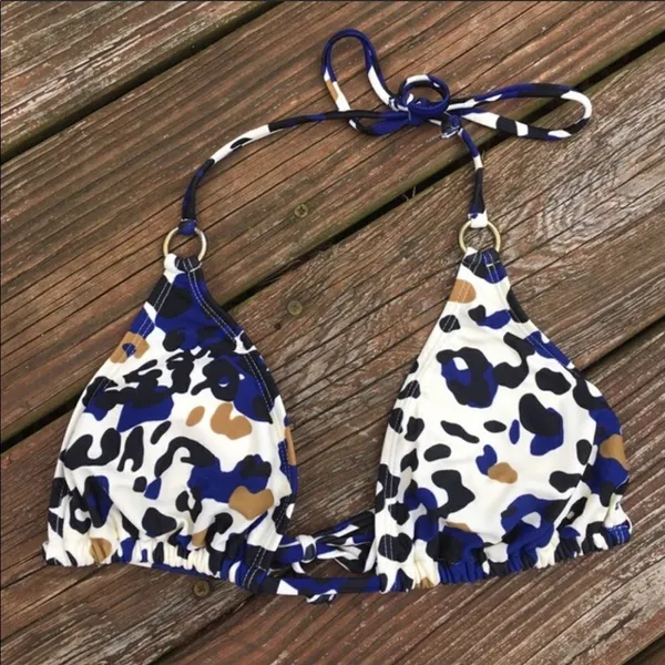 ✨ old navy leopard print navy triangle bikini✨ - Image 6