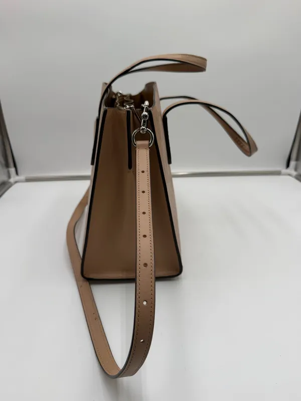 Coach 31728 Signature Embossed Leather Satchel Shoulder Bag Tan Camel - Image 7