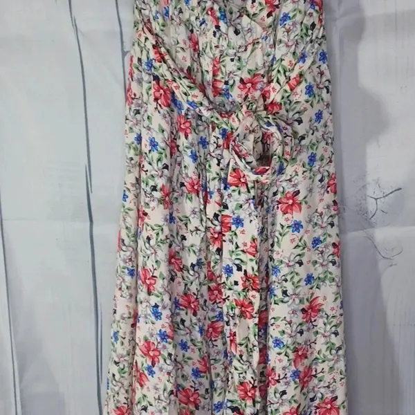 Umgee strapless flowy boho floral wide leg jumpsuit - Image 3