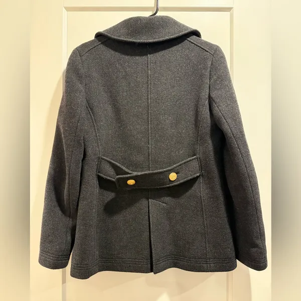 J. Crew Majesty Heather Charcoal‎ Wool Peacoat Size 6 - Image 3