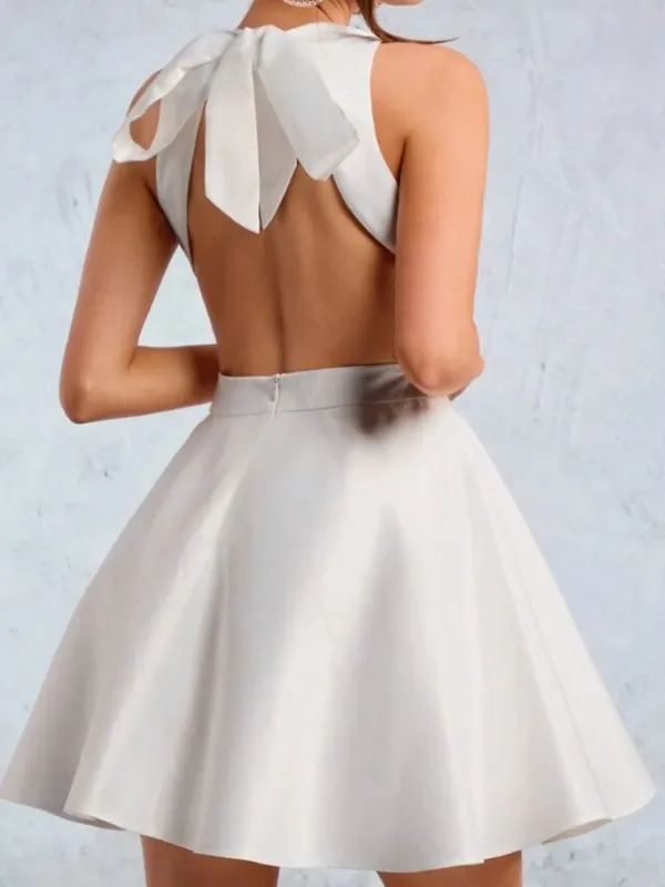 SHEIN White Sleeveless A-Line Party Dress‎ - Image 2