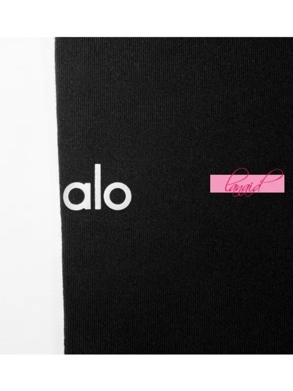 Alo Airbrush High-Waist Heart Throb Leggings Black White Hi-Rise Waisted Tights - Image 13