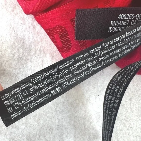 PINK Victoria's Secret Sports Bra Womens Polyester Mesh Racerback Red XXS‎ - Image 8