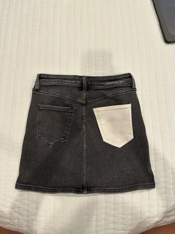NWOT Current/Elliot Black And White Denim Skirt Size 26 - Image 2