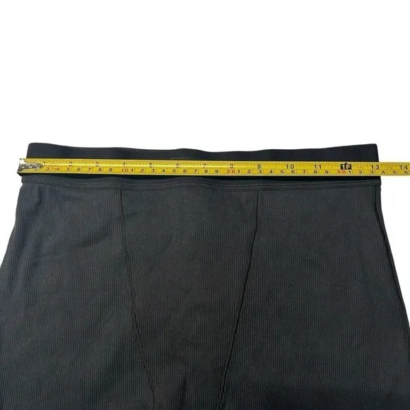 Skims M Stretch Cotton Rib‎ Leggings Black Soot Logo Waistband Loungewear NWT - Image 9