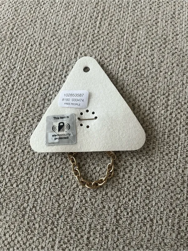 Free People Unlock Your Love Key Brooch‎ Pin Gold Chain Accent NWT 2.5"x2.5" - Image 3