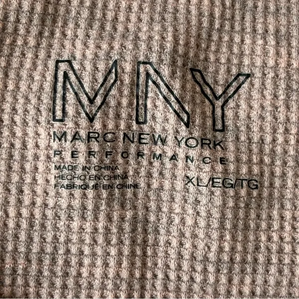Marc New York Performance Top XL Mauve Waffle Knit Rhinestone Sleeve Thermal - Image 7