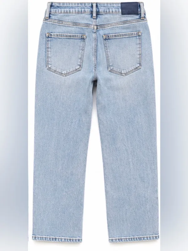 Risen Jeans Size 11 Light Wash High Rise Cropped Wide Leg Jeans - Image 2