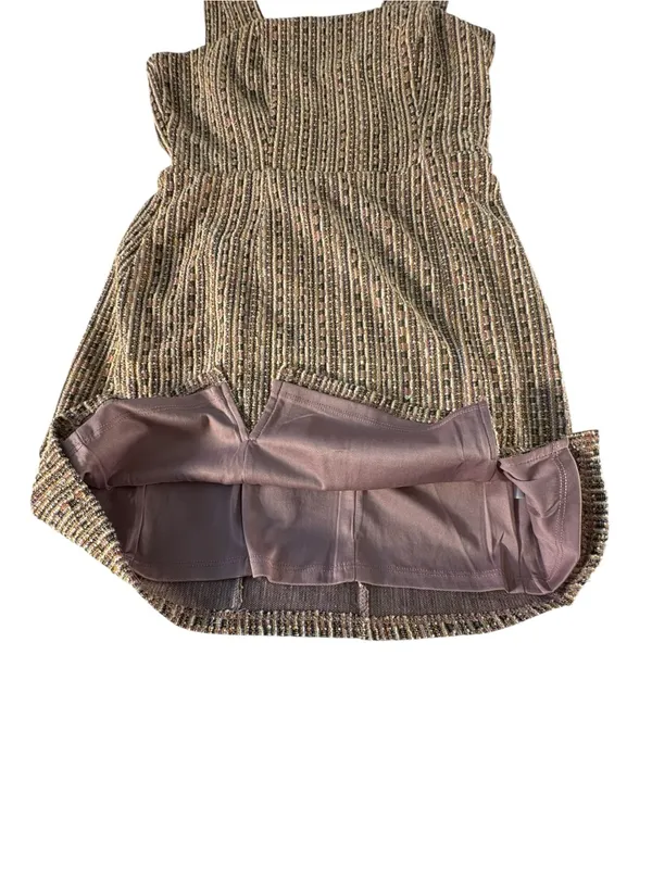 Francesca’s Tweed Mini Dress Womens M Square Neck Preppy Old Money Academia - Image 7