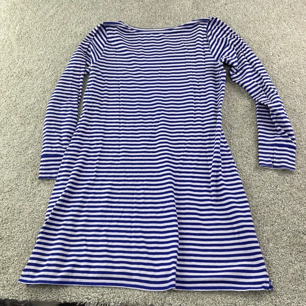 Victorias Secret Striped Long Sleeve Tunic Top Womens L‎ Blue White Loungewear - Image 6