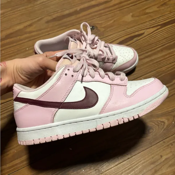 Nike Pink Foam and White Dunk Low Sneakers - Image 3