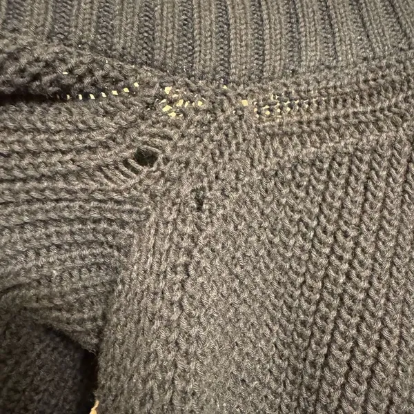 Abercrombie & Fitch Black Cold Shoulder Long Sleeve Sweater Dress XS - Image 7