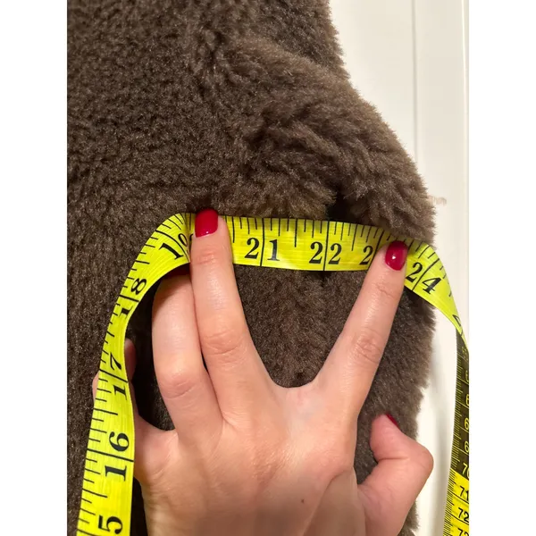 H&M Brown Faux Sherpa Snap Button Jacket S - Image 8
