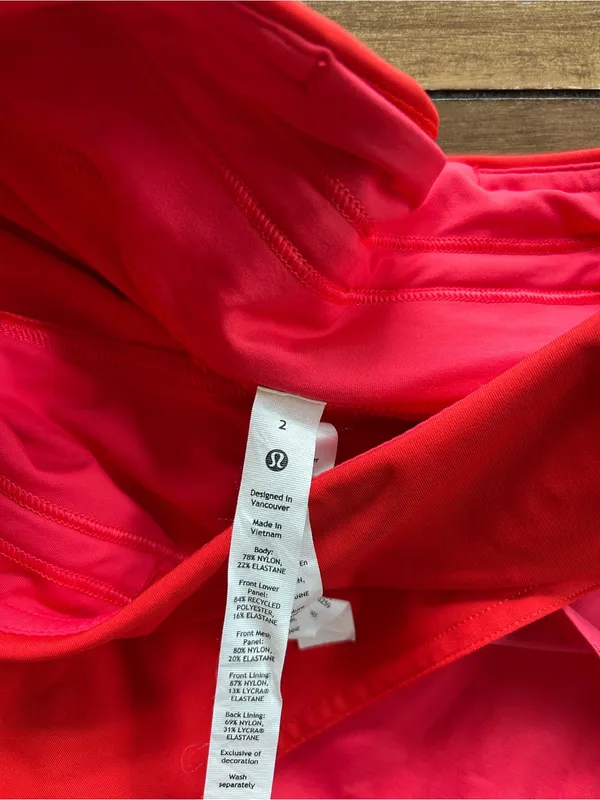 Lululemon Asymmetrical Layered High Rise Tennis Skirt Skort Pink Orange 2 - Image 9