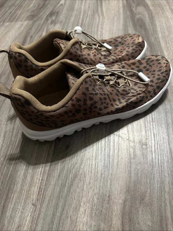Propet Leopard Print Slip-On Athletic Shoes in Brown/Tan - Image 6
