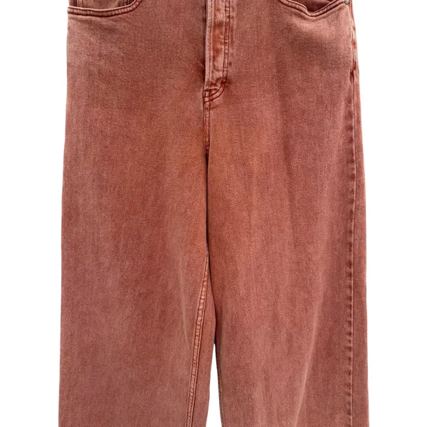 Free‎ People Wales Wide Leg Jeans Terracotta High Rise Brick Red Size 29 - Image 5