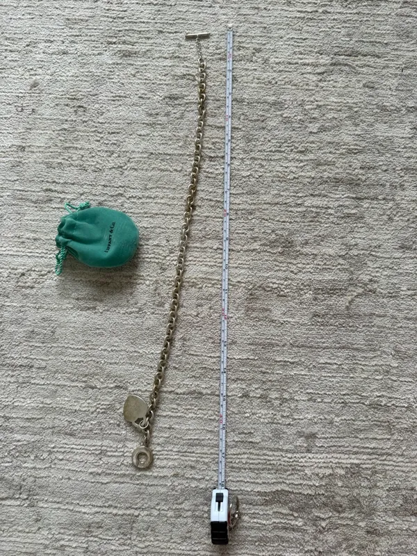 Tiffany & Co. Sterling Silver Toggle Charm Necklace with Teal Pouch - Image 7