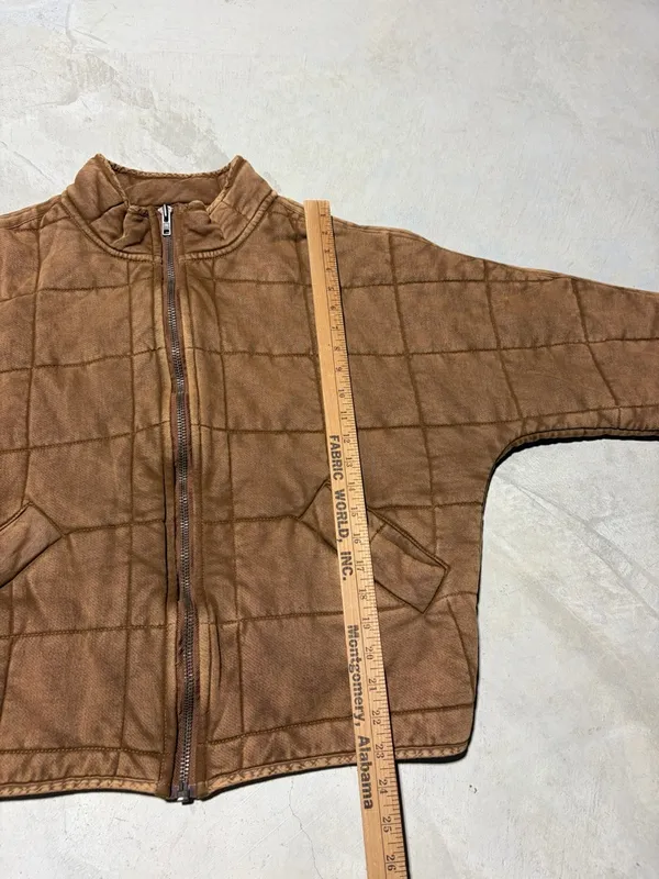 Free people dolman Quilted knit coconut Brown Zip-Front Jacket XS - Image 12